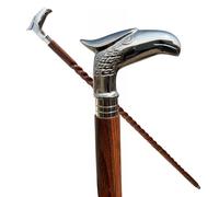 ALIXPRTCMP Nautical Eagle Head Walking Stick | Wooden Support Cane with Rare Cast Brass Eagle Handle | Comfortable Grip & Classic Gift Accessory