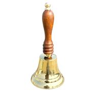 ALIXPRTCMP Solid Brass School Hand Bell With Split Ring Attachment | Dinner, Reception, School, Last Orders, Library, Fire, Christmas | 18 cm High x 8 cm Diameter