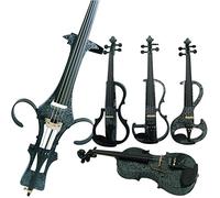 Aliyes 4/4 Full Size Solid Wood Electric Cello Violoncello Maple Wood body Ebony Fittings with Bag, Bow, Rosin, Aux Cable, Earphone, Extra set of strings(Art White Flowers)(ALDSDT-1306)