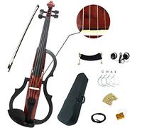 Aliyes Full Size 4/4 Evil Spirits Solid Wood Intermediate-B Electric Violin/Silent Black Violin Kit With Case, Bow, Rosin, Earphone, Shoulder Rest, Strings (Sdds-1601)