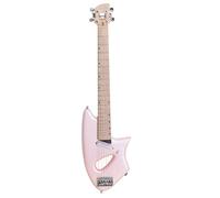 Aliyes Light Electric Guitar For Travel,Full 24 3/4" Scale for Practice,Portable Small Size Guitar Featherlight,Solid Wood Body Gig Bag, All Accessories (Pink)
