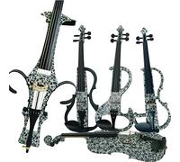 Aliyes Wood Electric Violin Full Size 4/4 Intermediate-A Electric Silent Violin Kit With Case,Bow,Rosin,headphones,Shoulder Rest,Strings(ALDSZA-1309)