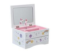 Aliz Unicorn Music Jewelry Box for Girls and Teens - Wooden Jewelry Storage Box with Glittery Unicorn Designs - Charming Room Decor and Childhood Memories Keepsake Box (Purple Unicorn)
