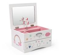 Art Lins Aliz Unicorn Music Jewelry Box for Girls and Teens - Wooden Jewelry Storage Box with Glittery Unicorn Designs - Charming Room Decor and Childhood Memories Keepsake Box (Magic Unicorn)