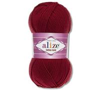 Alize 100 g Cotton Gold Premium Wool in 59 Colours, Summer Wool, Yarn, Knitting, Amigurumi (390 | Cerise)