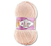 Alize 100 g Cotton Gold Premium Wool in 59 Colours, Summer Wool, Yarn, Knitting, Amigurumi (401 | Pale Pink)
