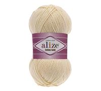 Alize 100 g Knitting Yarn Cotton Gold Plain Classic Yarn Crochet Yarn Knitting Wool Choice of Colours Colour: 458 Light Ivory
