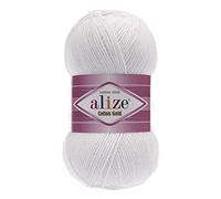 Alize 100 g Knitting Yarn Cotton Gold Plain Classic Yarn Crochet Yarn Knitting Wool Choice of Colours Colour 55 White