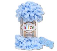 Alize 100 g Puffy Wool in 62 Selections Loop Wool Knitting and Crochet without Tools (183 | Light Blue)
