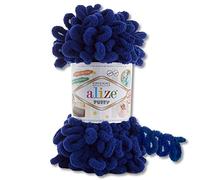 Alize 100 g Puffy Wool in 62 Selections Loop Wool Knitting and Crochet without Tools (360 | Midnight Blue)