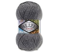 Alize 100g Burcum Klasik Wool (Dark Grey Melange (196))