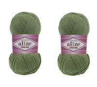 Alize 2 x 55% Cotton 45% Acrylic Knitting Yarn 200g Green 485