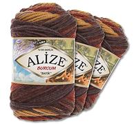 Alize 3379 3 x 100 g Burcum Batik Premium Wool 100% Acrylic 29 Colours Gradient Accents