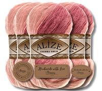 Alize 5 x 100 g Angora Gold Batik Turkish Premium Wool Made from 20% Virgin Wool 80% Acrylic Plain Hand Knitting Yarn Yarn Baby Wool Colour Gradient Baby for Crochet Knitting (5652)