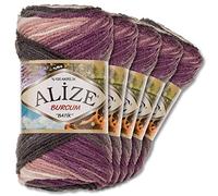 Alize 5 x 100 g Balls of Burcum Batik Premium Wool, 100% Acrylic, 29 Colours, Colour Gradient Accents, Crochet Knitting, Clothing (1986)
