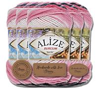 Alize 5 x 100 g Burcum Batik Turkish Premium Wool 100% Acrylic Hand Knitting Yarn Yarn Baby Wool with Colour Gradient Baby for Crochet Knitting Clothing (1602)