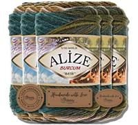 Alize 5 x 100 g Burcum Batik Turkish Premium Wool 100% Acrylic Hand Knitting Yarn Yarn Baby Wool with Colour Gradient Baby for Crochet Knitting Clothing (4684)