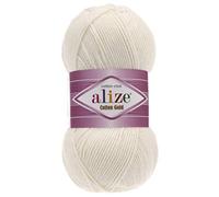 Alize 55% Cotton 45% Acrylic Cotton Gold Yarn 1 Skein/Ball 100 gr 360 yds (62-Light Cream)