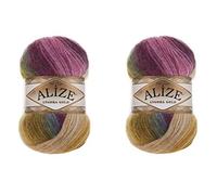 Alize Angora Gold Batik Yarn 20% Wool 80% Acrylic Lot of 2skn 200gr 1204yds Thread Crochet Lace Hand Knitting Turkish Yarn (4341)