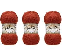 Alize Angora Gold Yarn 20% Wool 80% Acrylic Lot of 3skn 300gr 1805yds Thread Crochet Lace Hand Knitting Turkish Yarn (36-Terra)