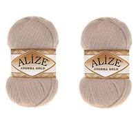 Alize Angora Gold Yarn - Soft Acrylic Wool Blend, 200g, 1204yds, Lace Weight, Crochet & Knitting, Turkish Yarn (506 Stone)