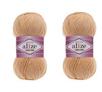 Alize Cotton Gold Yarn 55% Cotton 45% Acrylic Yarn Crochet Hand Knitting Art Lot of 2 Skeins 200gr 722yds (446)