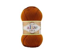 Alize Diva Silk Effect 100% Microfiber Acrylic Yarn 1 Ball skeins 100gr 383yds (234 - Spice)