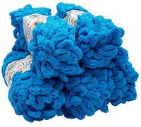 Alize Puffy 5 x 100 g Knitting Wool, 500 g Finger Knit - Wool Super Bulky, Loop Wool, Knitting without Needle (Turquoise 16)