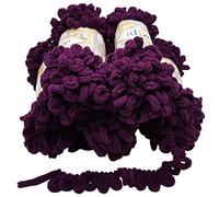 Alize Puffy 5 x 100 g wool, 500 g of yarn for finger knitting, extra bulky wool with loops for knitting without using needles Beere 111