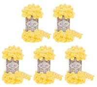 Alize Puffy 5 x 100g Knitting Wool, 500g Finger Knit, Super Bulky, Loop Wool, Orange