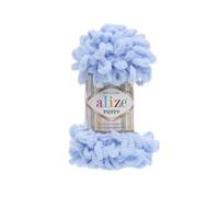 Alize Puffy Baby Big Loop Blanket Yarn 100% Micropolyester Soft Wool Each Ball 100g 9m - 183 Light Blue