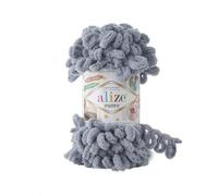 Alize Puffy Baby Big Loop Blanket Yarn 100% Micropolyester Soft Wool Each Ball 100g 9m - 428 Medium Grey