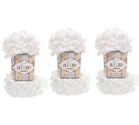 Alize Puffy Baby Big Loop Blanket Yarn Lot of 3skn 300gr 30yds 100% Micropolyester Soft Yarn Hand Knitting Yarn Super Chunky Bulky Woven Worested Yarn (55)