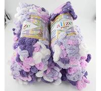 Alize Puffy Colour 5 x 100 g Knitting Wool, 500 g Finger Knit, Wool Super Bulky, Loop Wool, Knitting without Needle Batik (6305)
