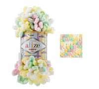 ALIZE Puffy Colour Knitting Yarn Loop Wool, Knitting without Needles, Colour 5862