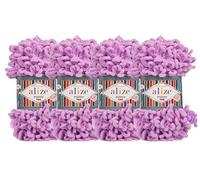 Alize Puffy Fine Baby Blanket Small Loop 100% Micropolyester Soft Yarn Lot of 4skn 400gr 64yds (378 - Orchid)