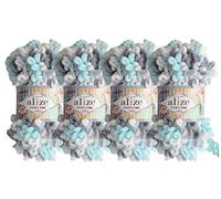 Alize Puffy Fine Color Baby Blanket Small Loop 100% Micropolyester Soft Yarn Lot of 4skn 400gr 64yds (5939)