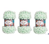 Alize Puffy Fine Yarn Baby Blanket Yarn Lot of 3skn 300gr 48yds 100% Micropolyester Soft Yarn Hand Knitting Yarn Super Chunky Bulky Woven Worested Yarn (464)