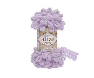 Alize Puffy Knitting Yarn 100 g, Patented Innovation, Loop Knitting without Needles, Colour: 27 Light Lilac