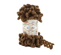 Alize Puffy Knitting Yarn 100 g, Patented Innovation, Loop Knitting without Needles, Colour: 321 Beige Brown