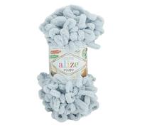 Alize Puffy Knitting Yarn 100 g, Patented Innovation, Loop Knitting without Needles, Colour: 416 Grey