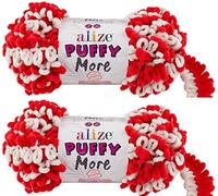 Alize Puffy More Baby Blanket Yarn Lot of 2skn 300gr 25yds 100% Micropolyester No Needles No Hooks Soft Yarn (6286)