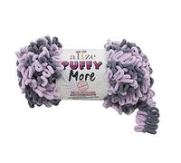 Alize Puffy More Colour 10 x 150 g Knitting Yarn without Needle Choice of Colours Colour: 6285 Lilac / Grey