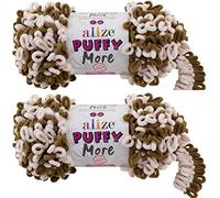 Alize Puffy More Loop Yarn Lot of 2 Skeins 300gr 25yds 100% MicroPolyester No Needles No Hooks Soft Yarn (6264)