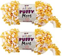 Alize Puffy More Yarn Loop Yarn Lot of 2skn 300gr 25yds 100% Micropolyester No Needles No Hooks Soft Yarn (6282)