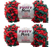Alize Puffy More Yarn Loop Yarn Lot of 2skn 300gr 25yds 100% Micropolyester No Needles No Hooks Soft Yarn (6292)