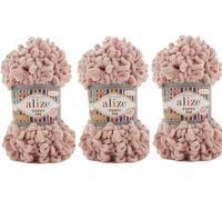 Alize Puffy Fine Yarn Baby Blanket Yarn Lot of 3skn 300gr 48yds 100% Micropolyester Soft Yarn Hand Knitting Yarn Super Chunky Bulky Woven Worested Yarn (161)
