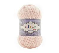 Alize Velluto 100 g Micro Polyester, Velvety Soft Plush Yarn for Knitting & Crochet, Fluffy Wool for Blankets, Cushions, Amigurumi & Clothing (340)