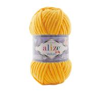 Alize Velluto 100% MicroPolyester Baby Blanket Yarn Lot of 5 skn 340 m 500 Gram, Yarn Weight: Super Bulky (Mustard 216)
