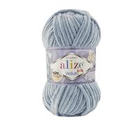 Alize Velluto 100% MicroPolyester Baby Blanket Yarn Lot of 5 skn 340 m 500 Gram, Yarn Weight: Super Bulky (Medium Grey 428)